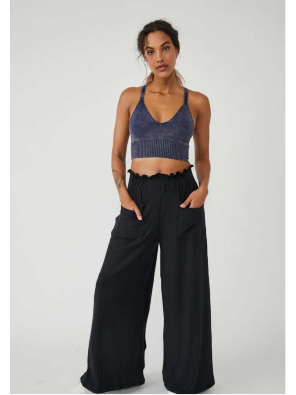 Women's Free People Wide Leg Pants Black Size M